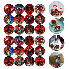 DSOE Stranger Season 5 Things stickers front view for party decor and crafts