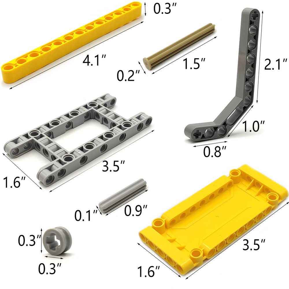 Dspitwod variety of liftarms and connectors inspires creative model design.