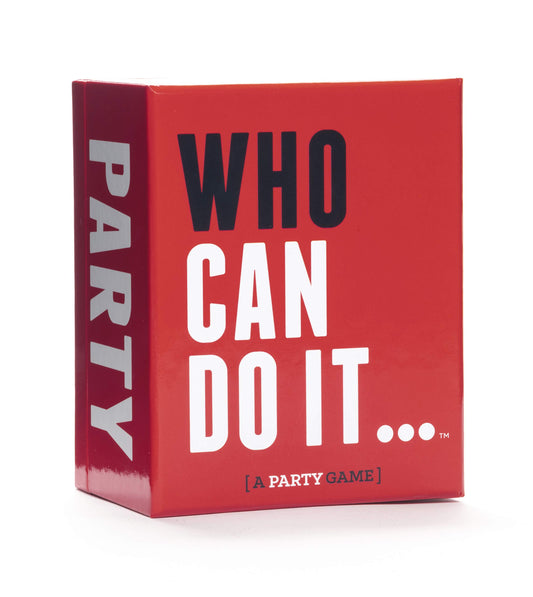 DSS Games Who Can Do It deck with 250 challenge cards ready for game night