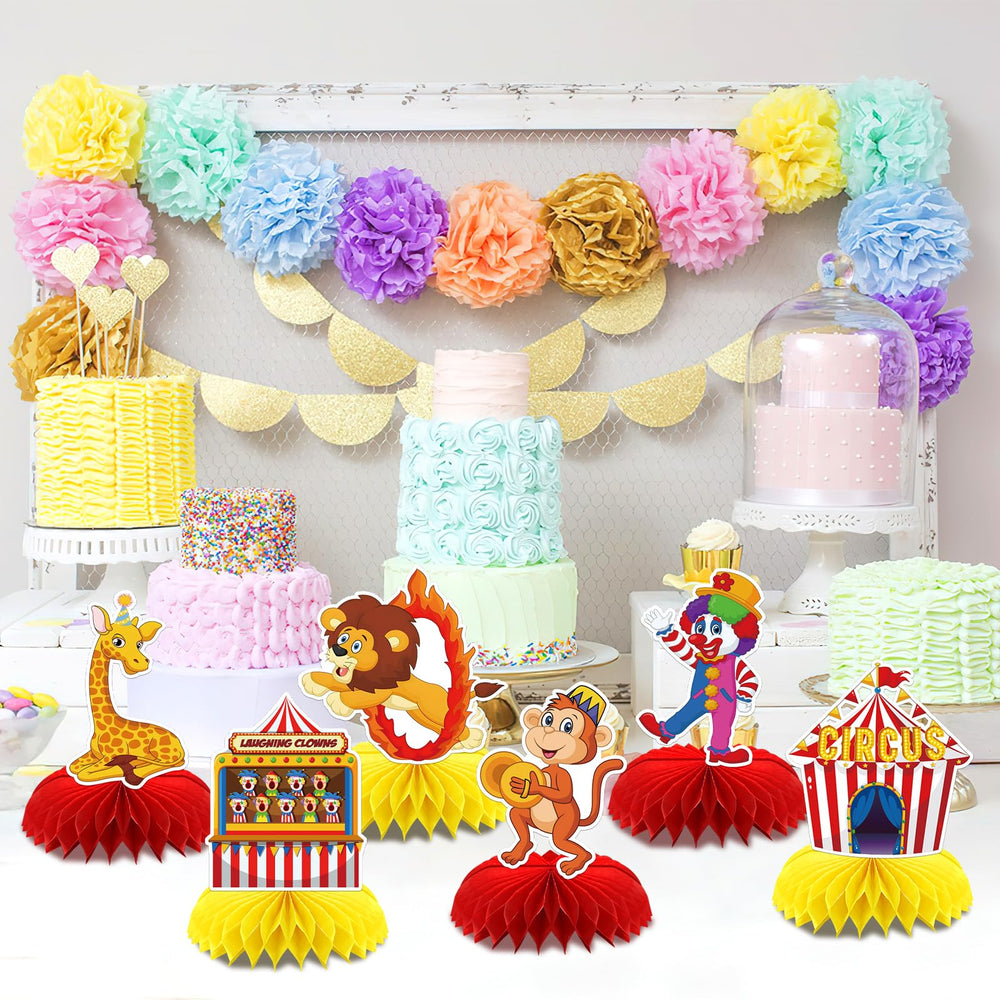 DTOFOOT 10-pack carnival centerpieces elevate the ambiance of a kid's party.