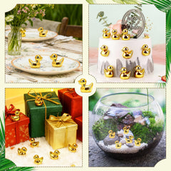 DTOFOOT tiny gold ducks for crafts and holiday decorations, easy to arrange.