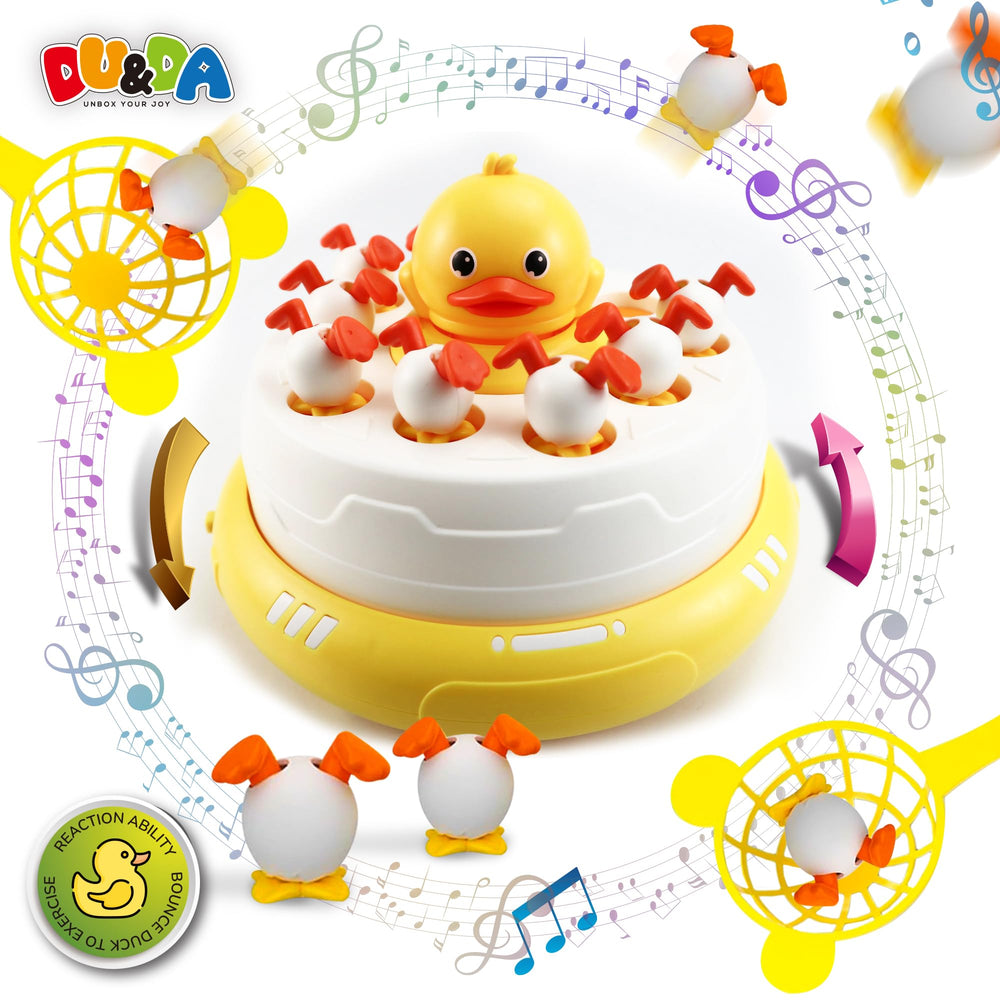 DU&DA Pop Up Duck Catch Game ducks spin and pop up to test quick reflexes during play.