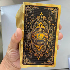 Spanish and English Golden Foil Tarot Deck Dual-language guidebook for learning and practice.