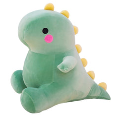 DUANMUL green 13in dinosaur plush front view for cozy playtime