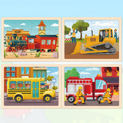 Duchong wooden fire truck puzzle for hands-on play and coordination.