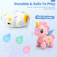 Duchong Musical unicorn inspires sensory play with soft lights and gentle sounds.