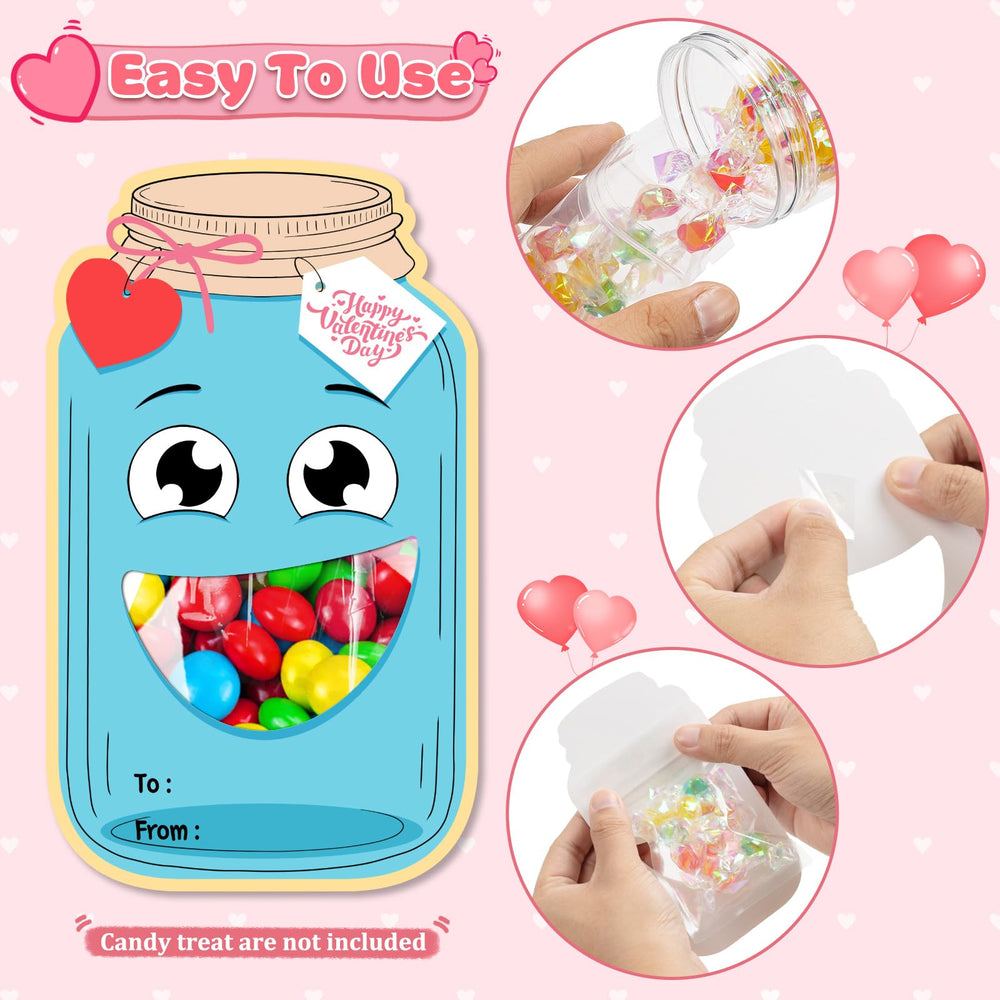 Duchong valentines day cards jar-back display facilitates gift attachment