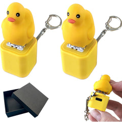 Duck Quacking Fidget Toy Keychain with audible quacks for playful stress relief on the go.