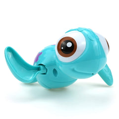 DUCKBOXX XX wind-up sea turtle bath toy blue, promotes buoyancy learning during bath time.