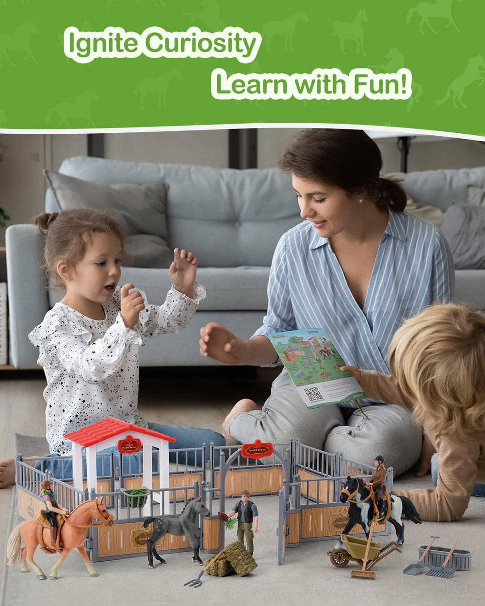 DuDuMo playset includes feeding gear, enhancing nurturing, cleanup, and organization.