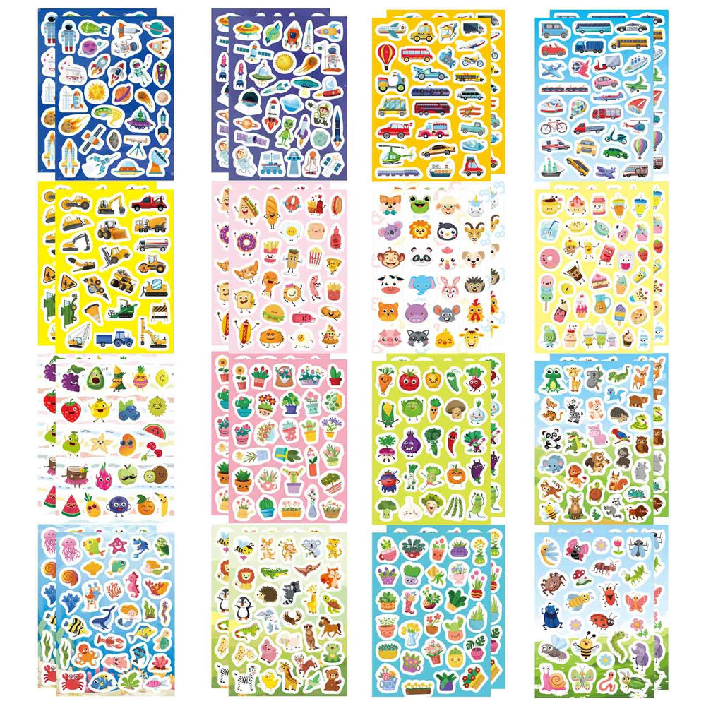 DUJAA 32-sheet stickers pack cover for colorful kid crafts and learning projects