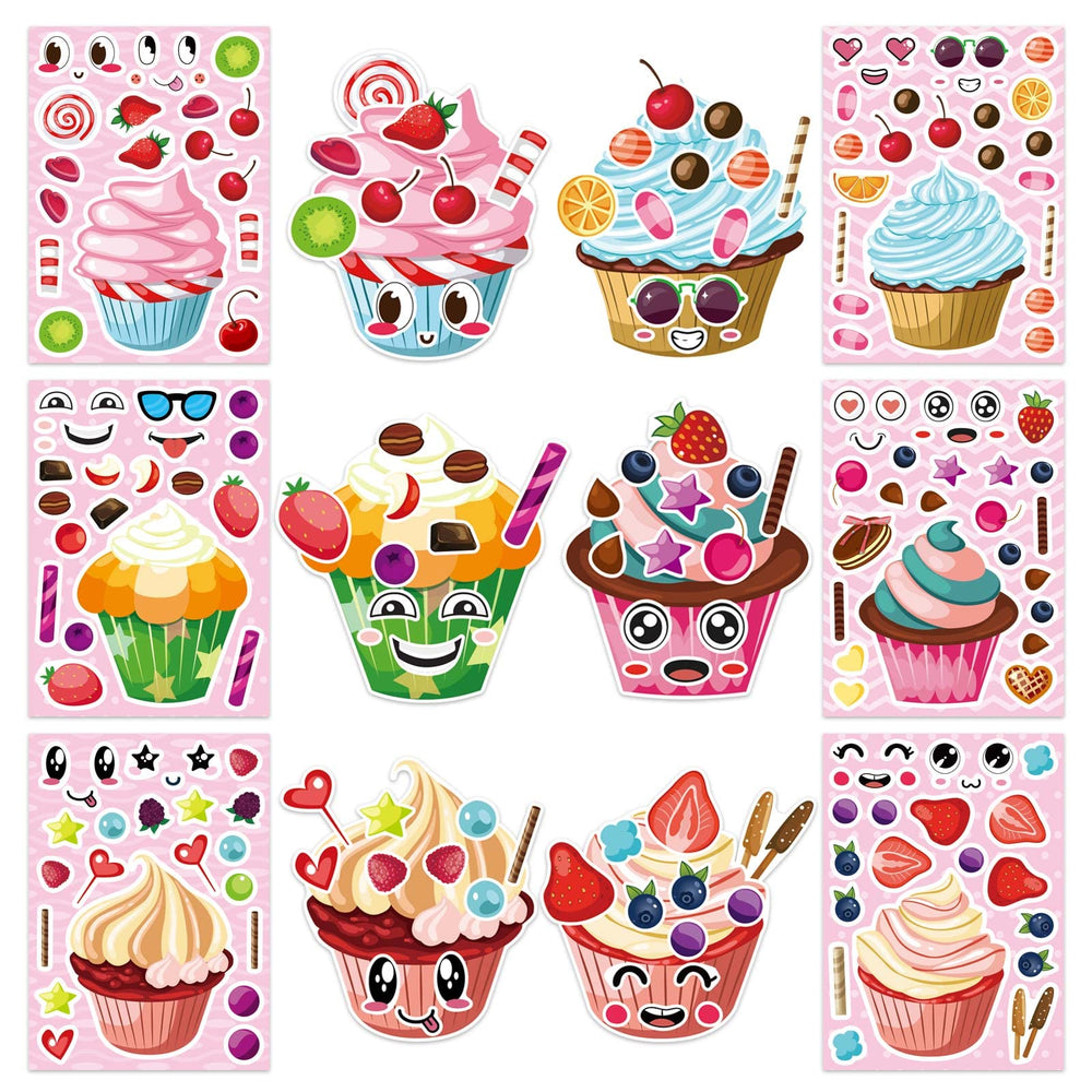 DUJAA collectible cupcake-sticker-set makes a charming stocking stuffer or party activity.