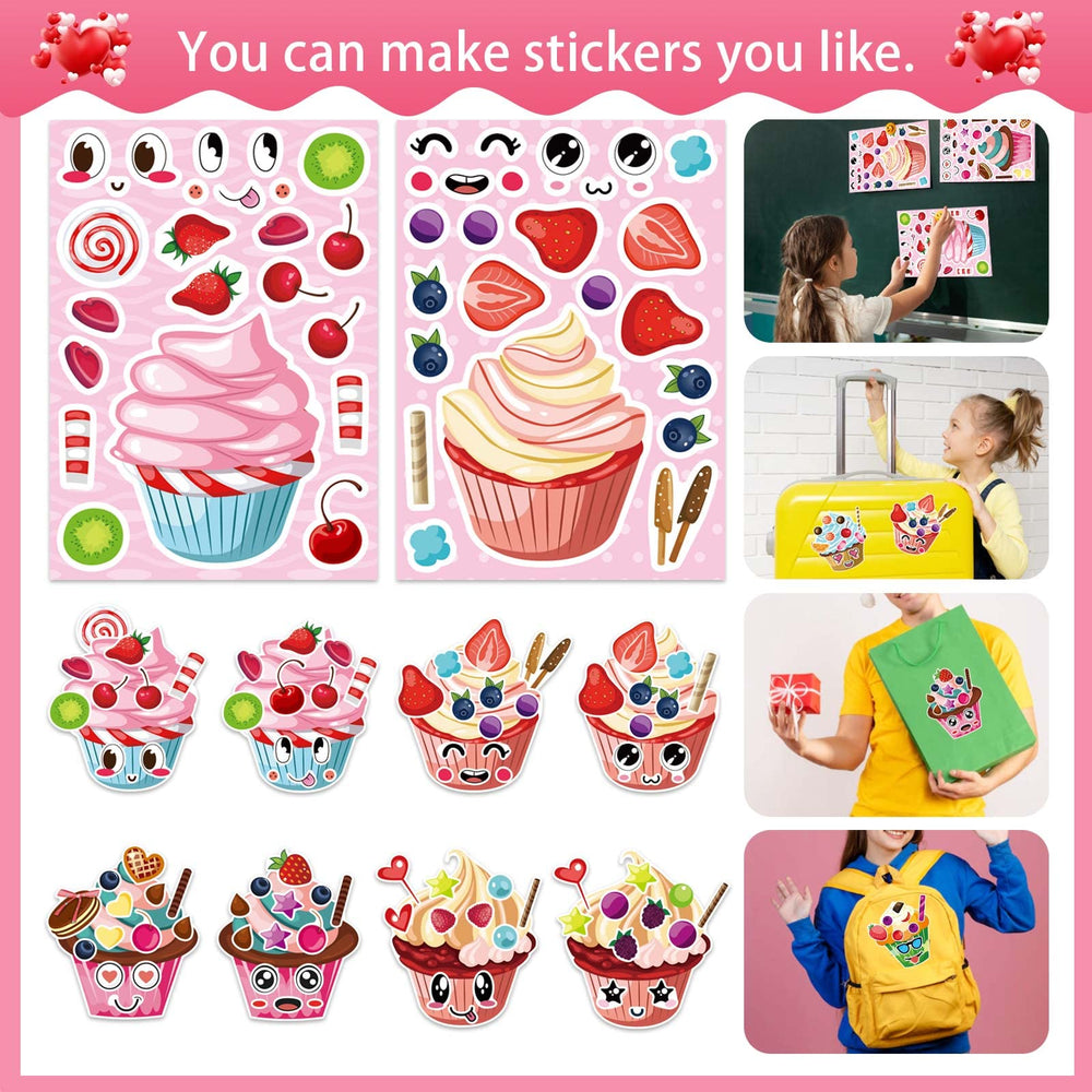 DUJAA cupcake-sticker-designs vivid colors for party favors and school projects.