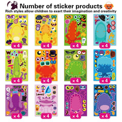 DUJAA DIY monster stickers let kids mix eyes, mouths, and hats.