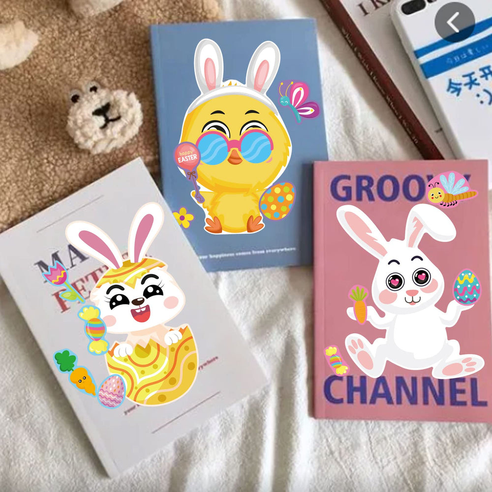 DUJAA Make-a-face Easter stickers for kids to customize and express creativity.