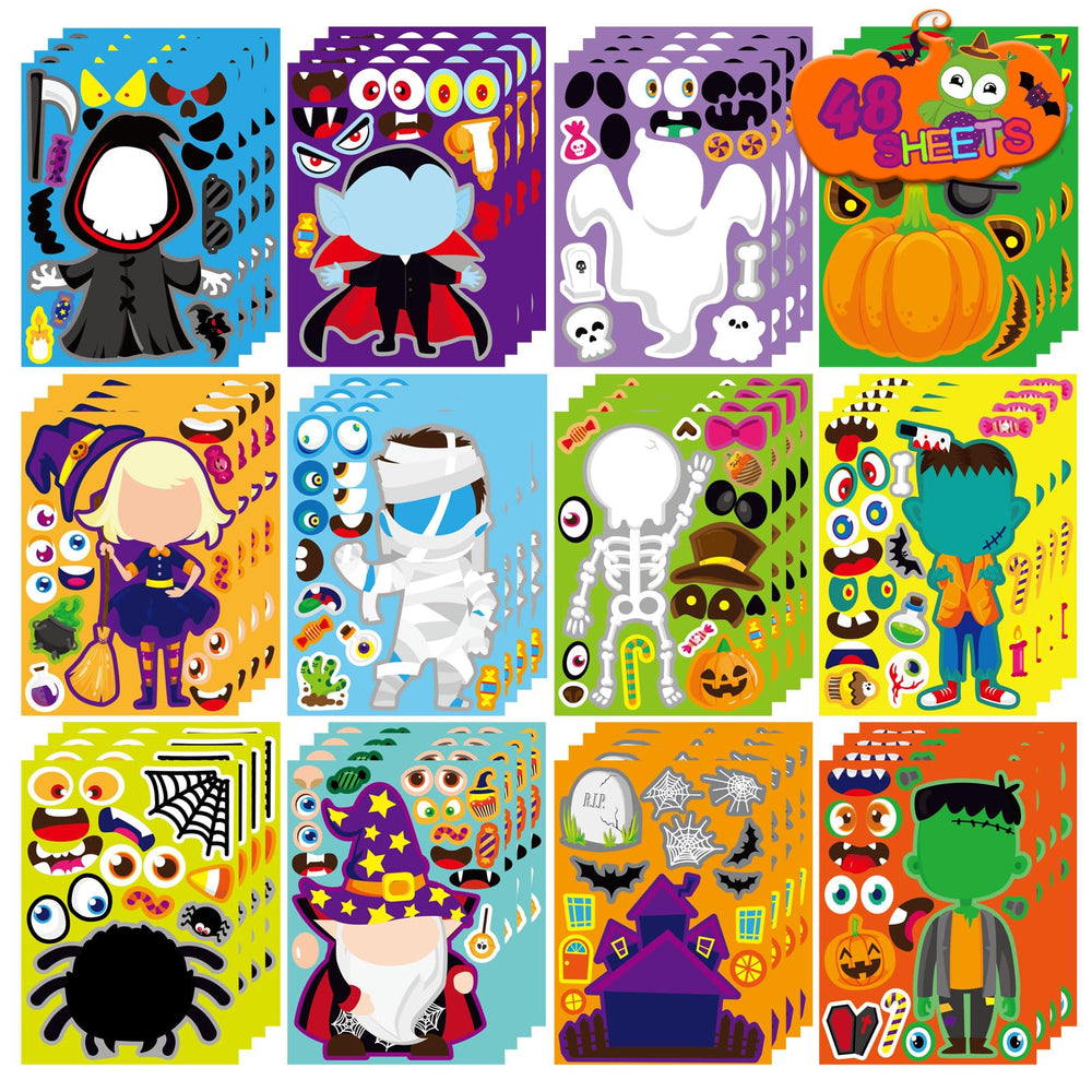 DUJAA Halloween make-a-face stickers pack cover for creative character design sessions