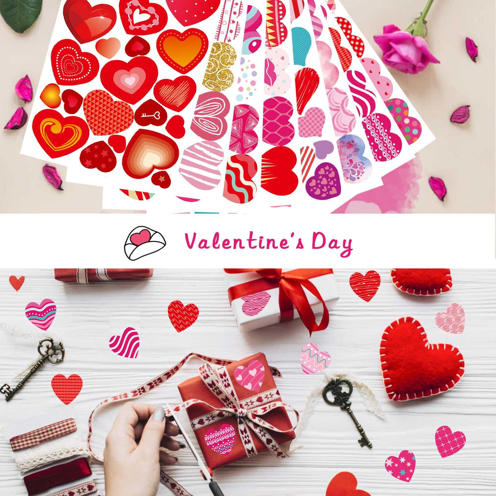 DUJAA heart stickers ideal for classroom favors and Valentine crafts