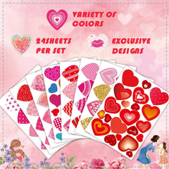 DUJAA heart stickers repositionable backing easy to apply without residue