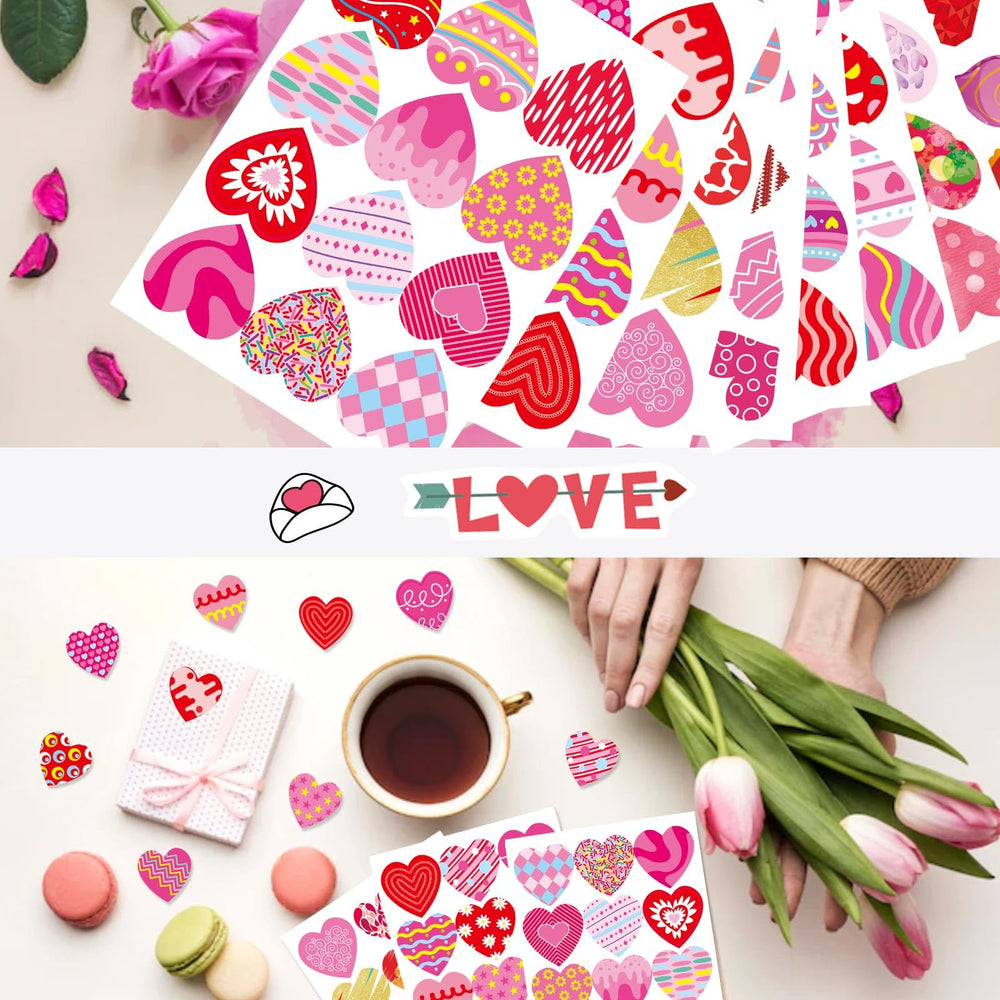 DUJAA kids valentines heart stickers for crafts and decor
