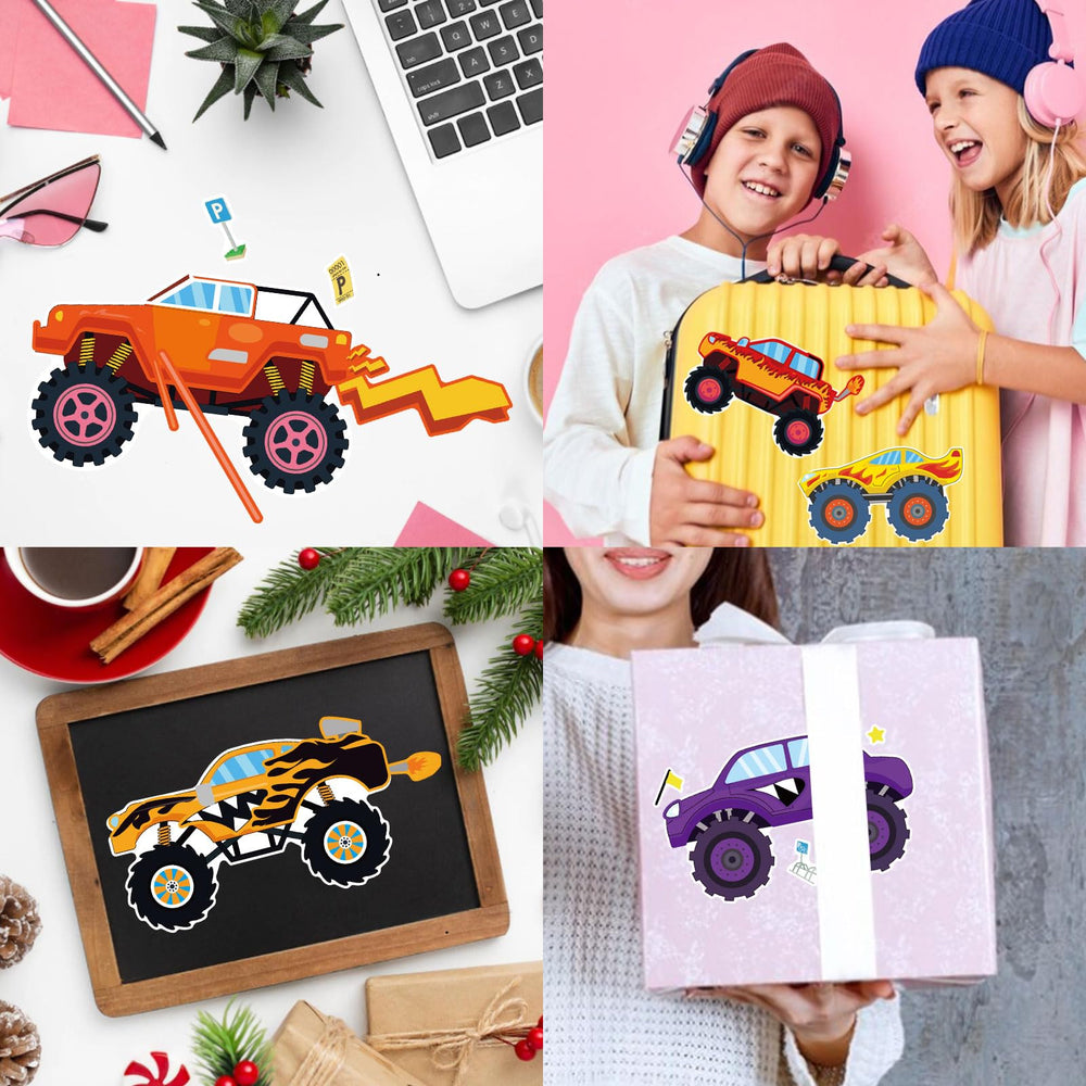 DUJAA Monster Truck stickers ideal for classroom crafts and party favors
