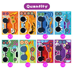 DUJAA Monster Truck stickers decorate walls and cards with vibrant color