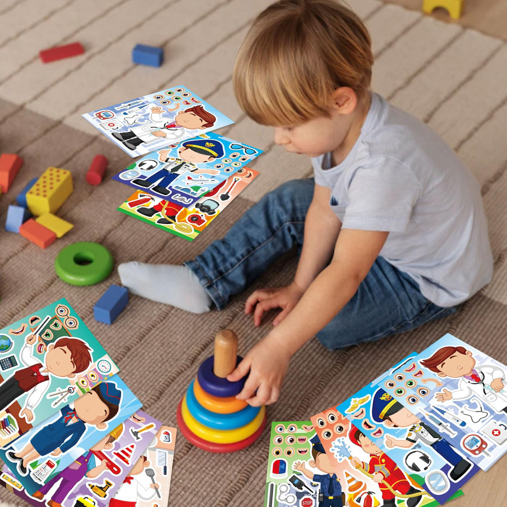 DUJAA 24-sheet stickers offer durable, waterproof surface for indoor or outdoor play.
