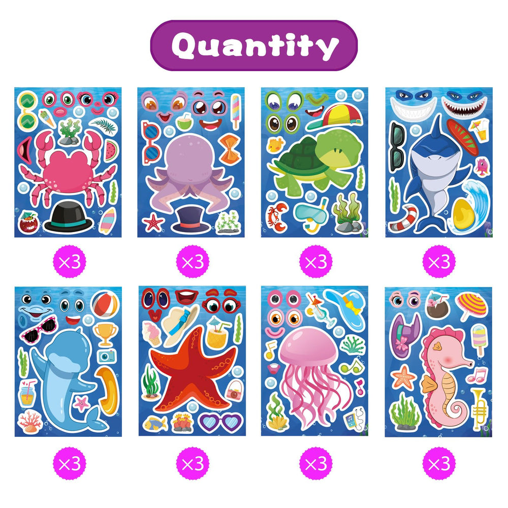 DUJAA ocean stickers turtle for creative projects and sea-life scenes