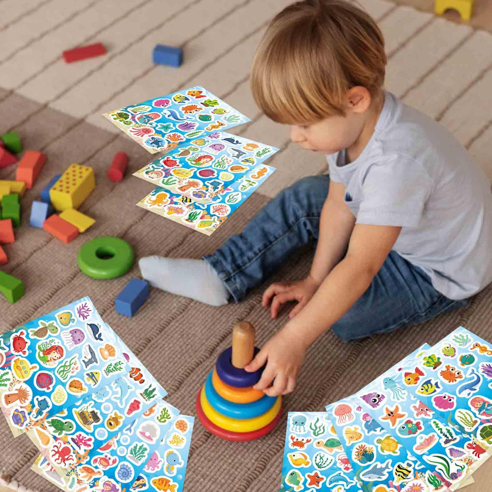 DUJAA ocean stickers featuring coral reefs for vibrant collages and party favors