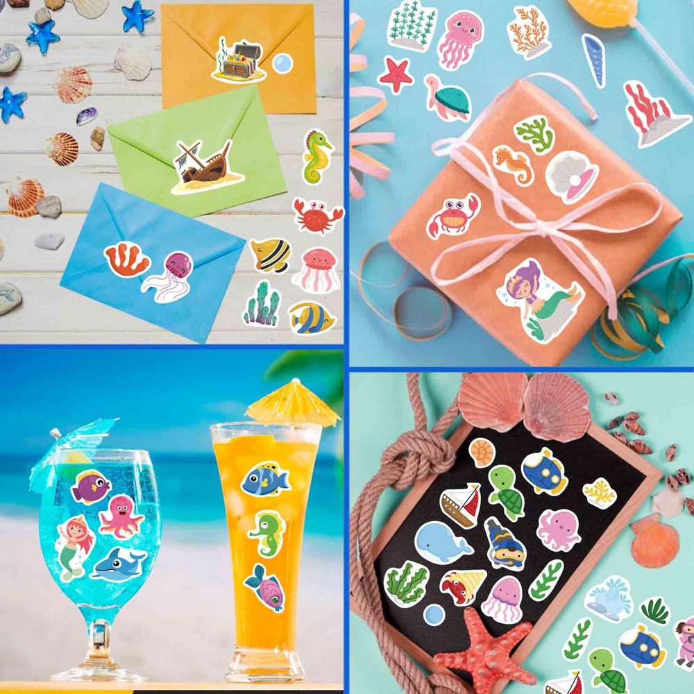 DUJAA ocean stickers with sea turtles for classroom art and scrapbooks