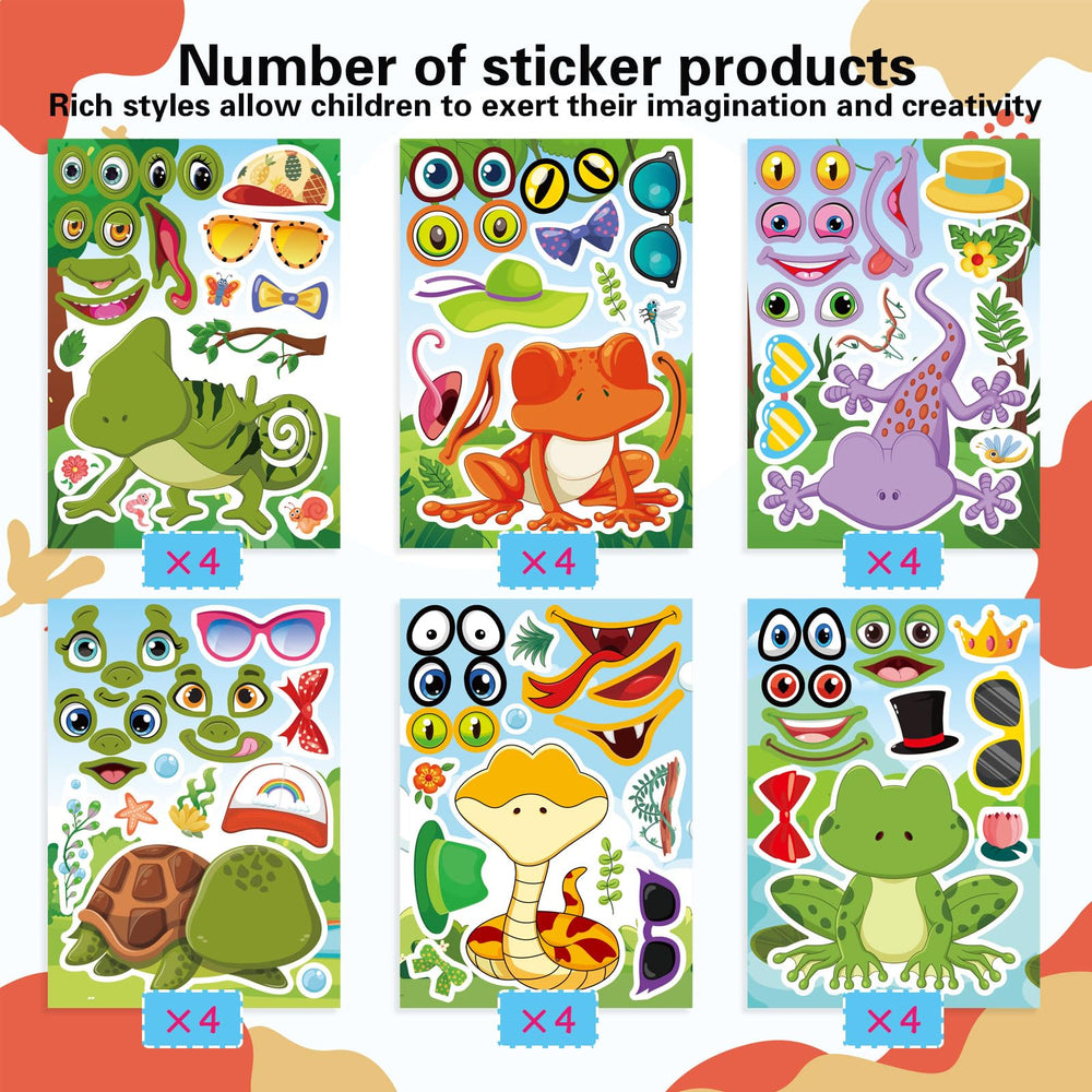 DUJAA reptile Make-a-Face stickers with lizards for imaginative play