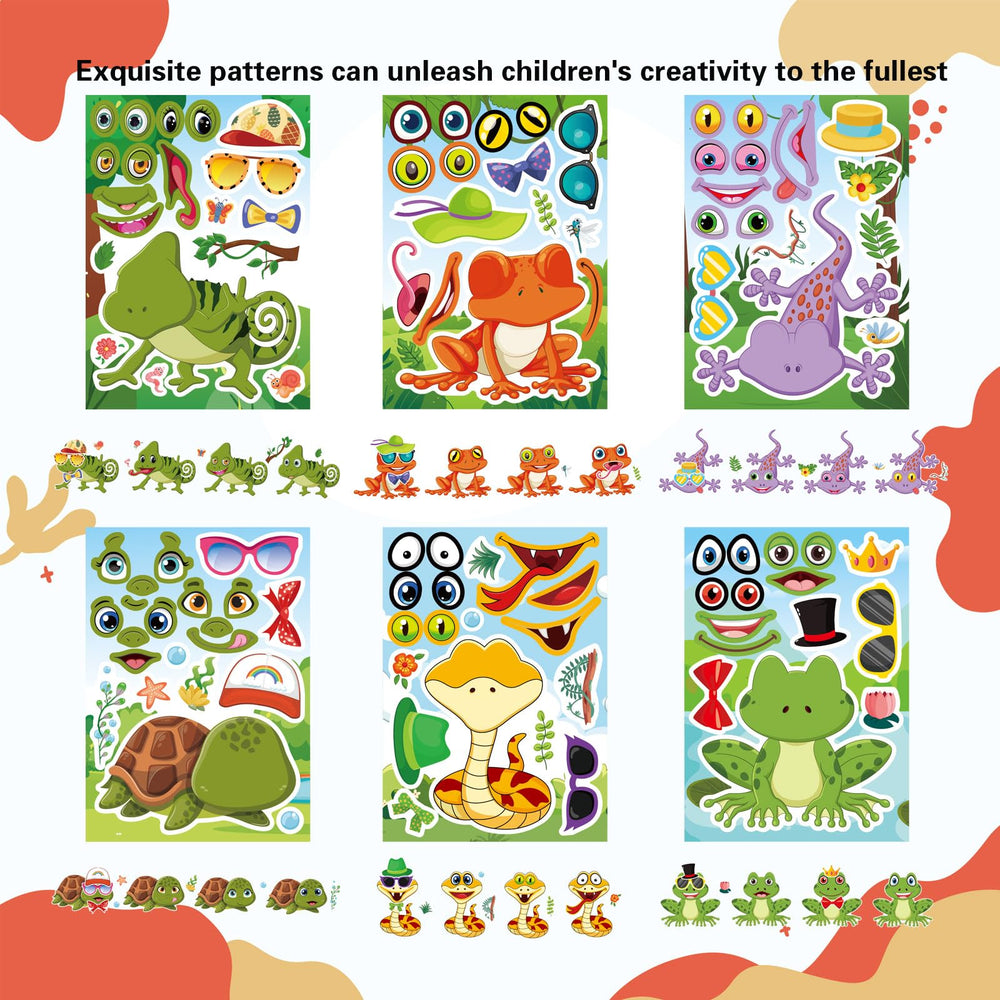 DUJAA reptile Make-a-Face stickers with mix and match options for personalization