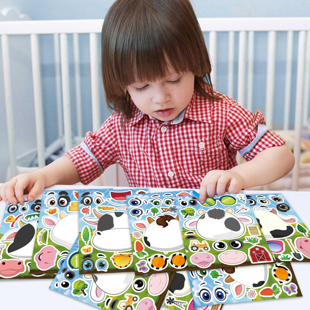 DUJAA reusable cow stickers that peel off cleanly without residue.