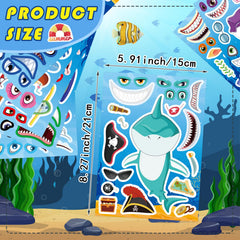 DUJAA shark-face stickers showcase fierce faces for playful DIY crafts