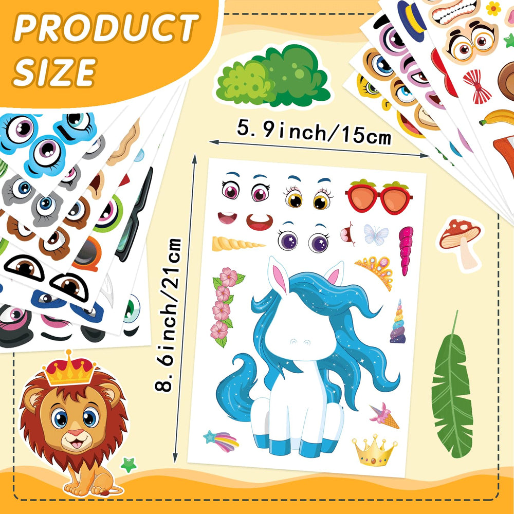 DUJAA unicorn eyes mouth eyebrows stickers spark silly face creations.
