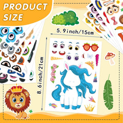 DUJAA unicorn eyes mouth eyebrows stickers spark silly face creations.
