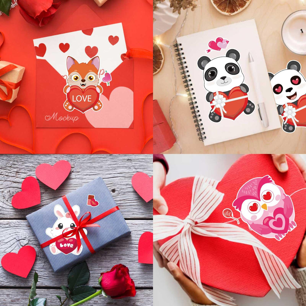 DUJAA valentines heart stickers for kids, versatile for cards, scrapbooks, and gifts.