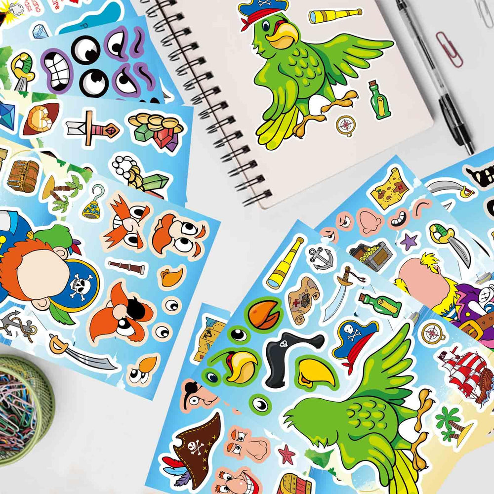 DUJAA waterproof pirate stickers endure daily use during crafts.