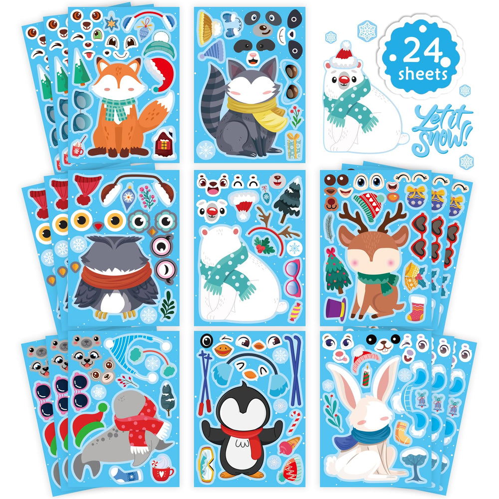 DUJAA winter stickers snowman design for kids crafts and festive gift decoration