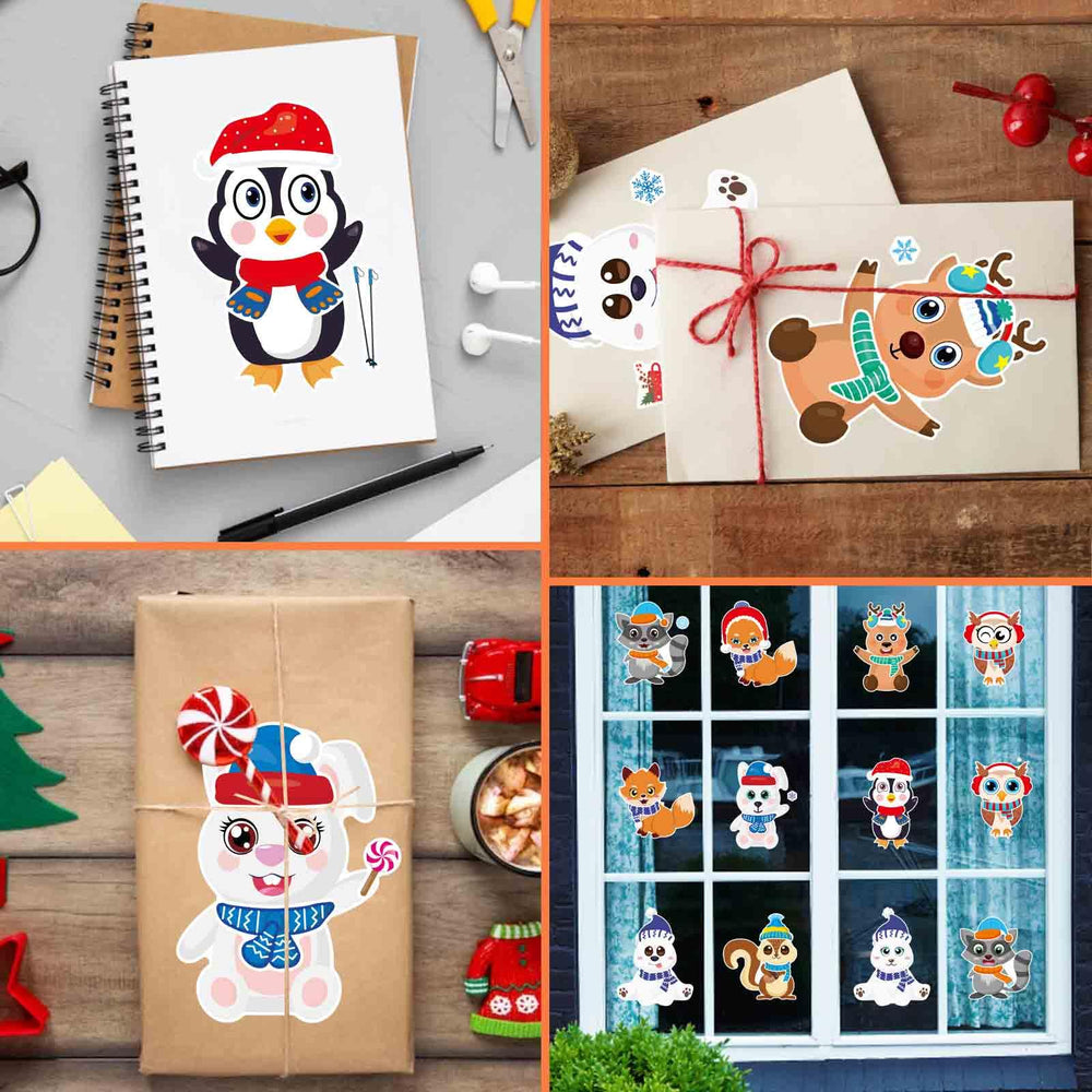 DUJAA winter stickers winter animals inspire DIY make-your-own sticker projects.