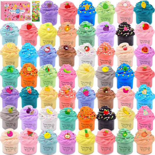 DUJUANHUA 54-pack mini slime kit in vibrant colors for creative play.