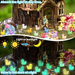 DULEFUN glow-in-the-dark ducks glow after light exposure for night displays