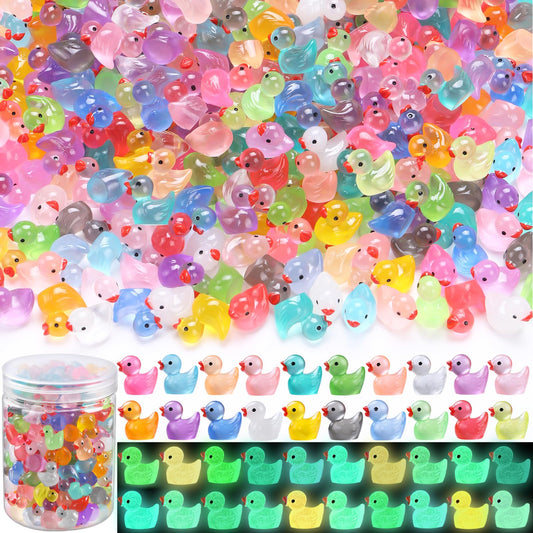 DULEFUN luminous mini ducks packaged 200pcs for dollhouse and crafts