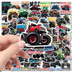 DULEFUN monster truck stickers for laptop: vibrant, durable, and easy to remove.