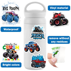 DULEFUN colorful monster truck stickers for notebooks and journals.