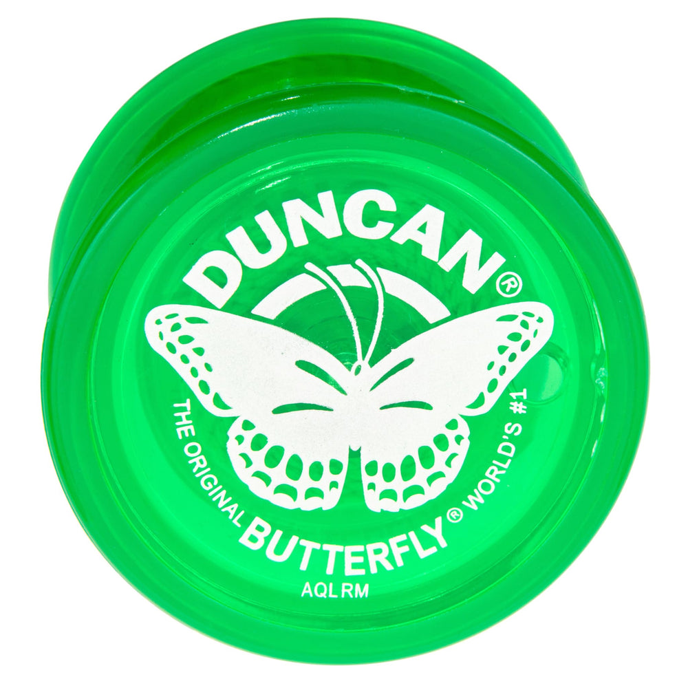Duncan Butterfly Yo-Yo green body showcases durable plastic construction