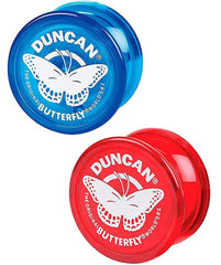 Duncan Butterfly Yo-Yo two-pack red and blue for learning basic tricks and improving coordination