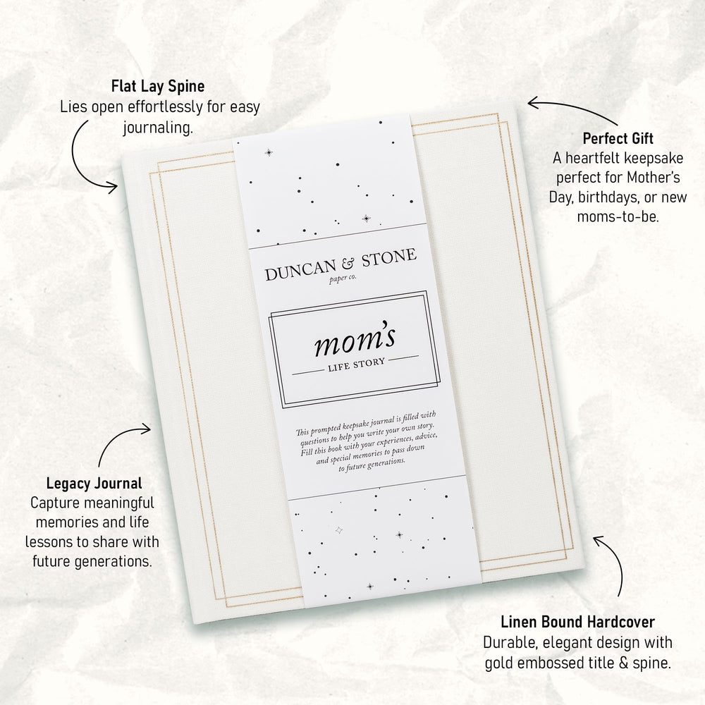 DUNCAN & STONE PAPER CO. gold embossed spine adds refined detail to the memoir journal