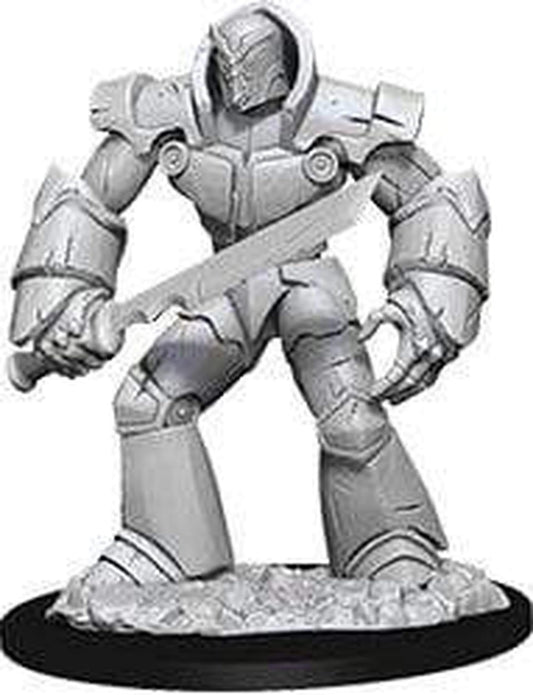 Dungeons & Dragons Nolzur's Iron Golem miniature, primed for painting.