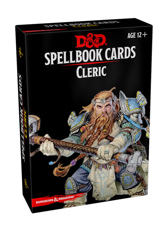 Dungeons & Dragons Spellbook Cards Cleric card front laminated for fast reference.