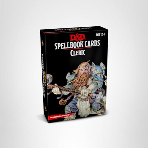 D&D Spellbook Cards Cleric on table for quick spell lookup during combat.